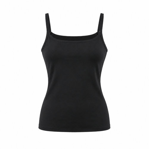 Belmorabo Black Square Neck Spaghetti Strap Tank Top