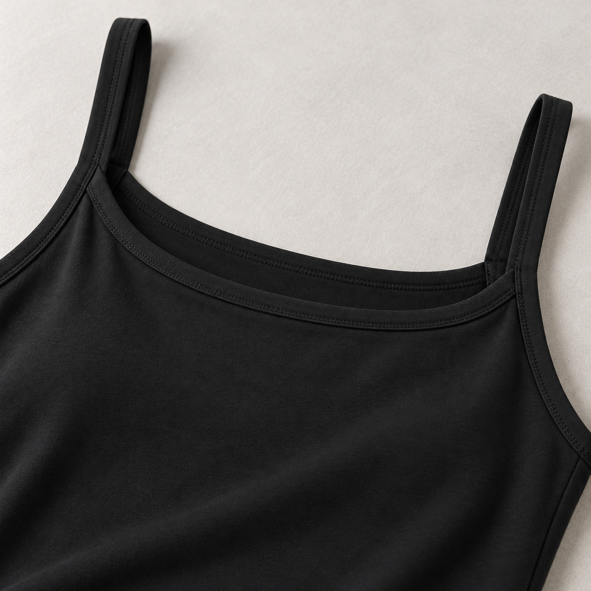 Belmorabo Black Square Neck Spaghetti Strap Tank Top