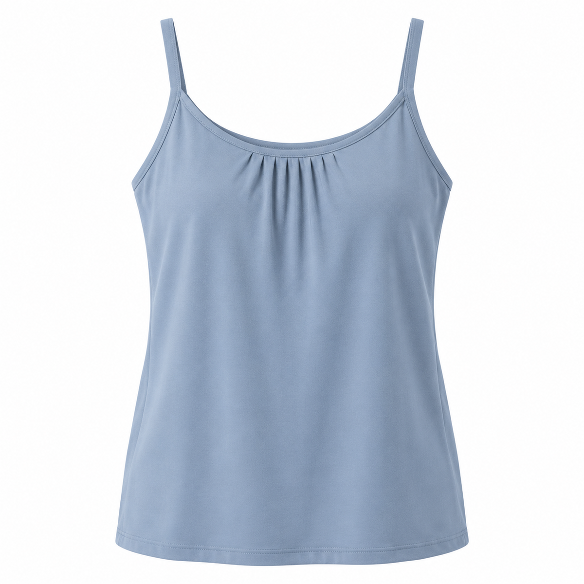 Belmorabo Soft Blue Pleated Spaghetti Strap Tank Top