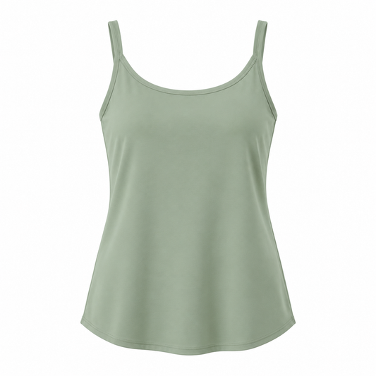 Belmorabo Sage Green Scoop Neck Spaghetti Strap Tank Top