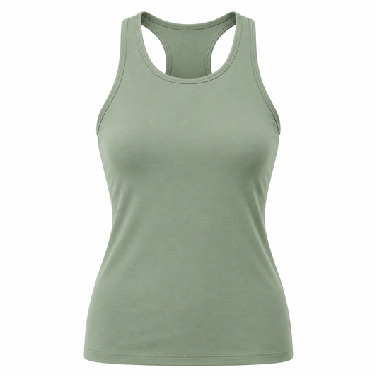 Belmorabo Sage Green Racerback Wide Strap Tank Top
