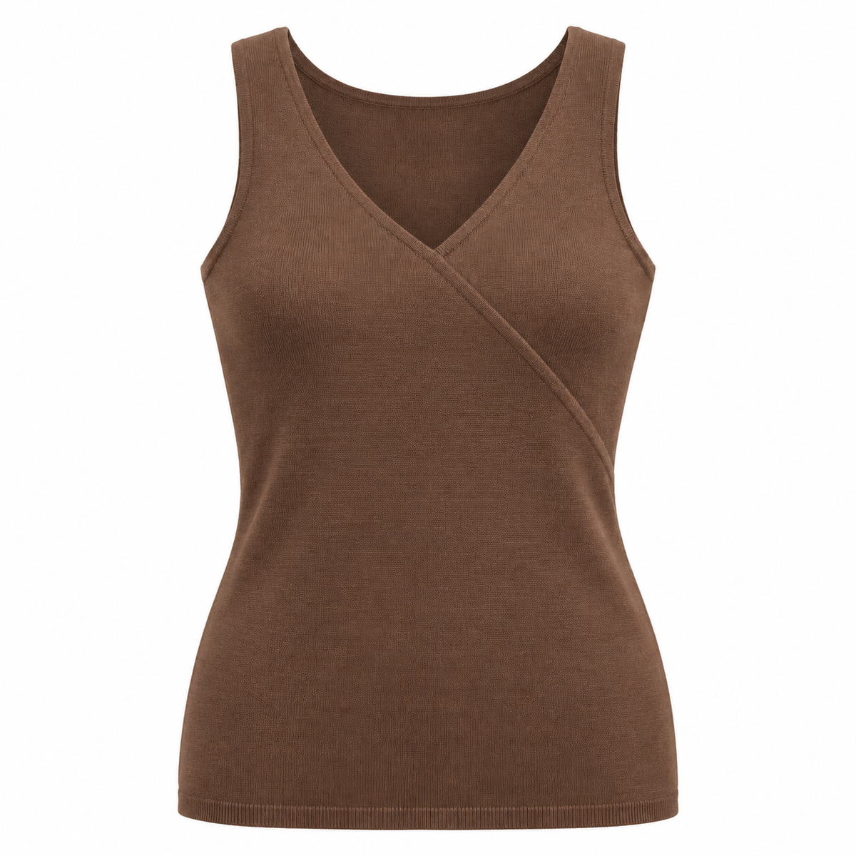 Belmorabo Brown Wrap-Style Thermal Tank Top