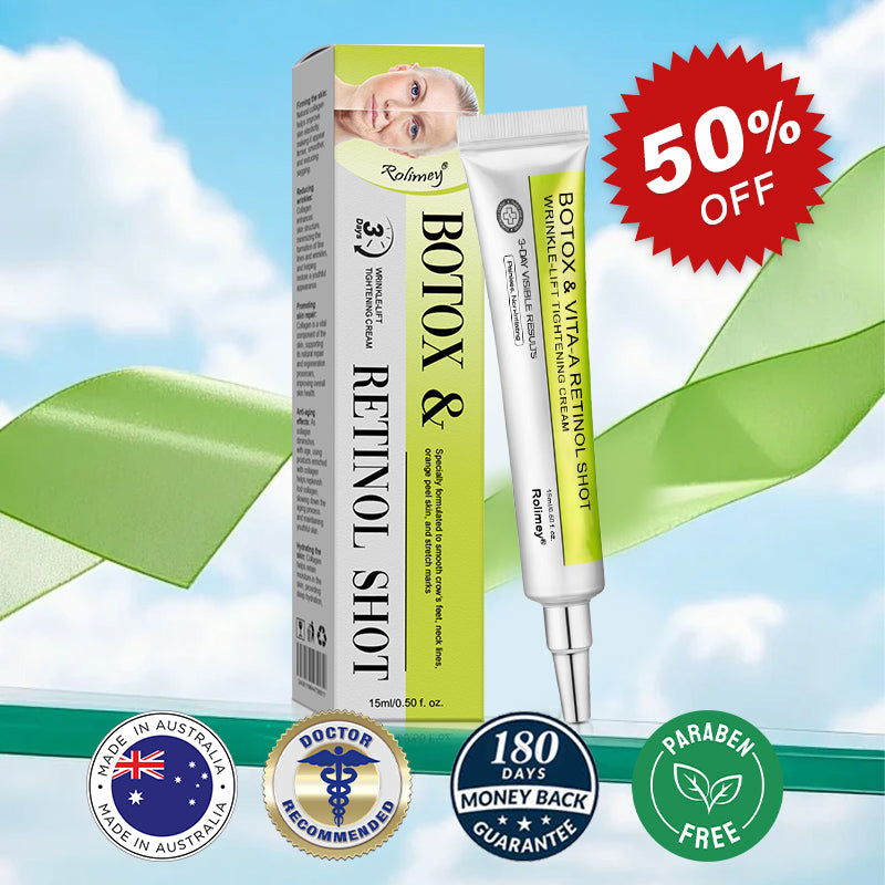 🌟👨‍⚕️Made and shipped from Australia 💫Rolimey® Botox & Vita-A Retinol Shot Wrinkle-Lift Tightening cream - Last Day Promotion 70% OFF